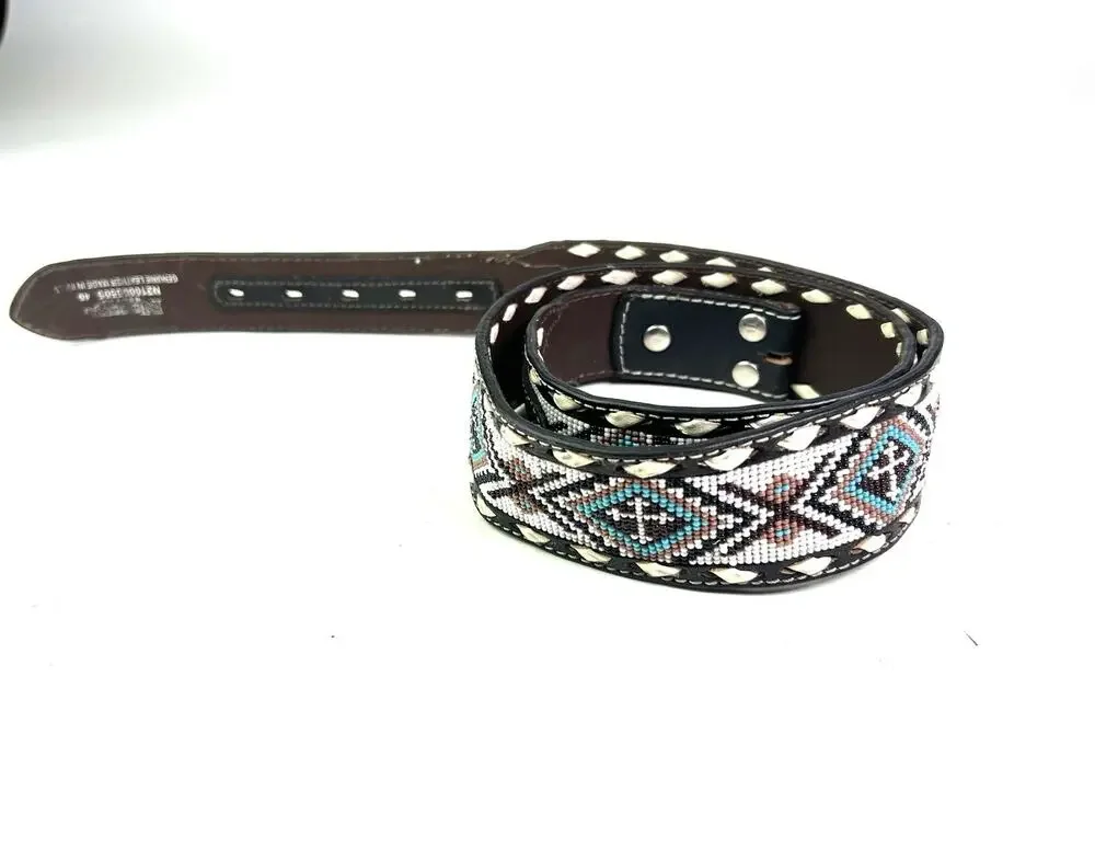 Nocona Floral Tabs Beaded Buck Lacing Belt Style# N210005505 Men's Size 40
